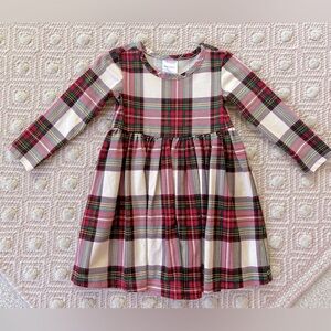 HANNA ANDERSSON - Holiday Plaid Long Sleeve Skater dress 2T